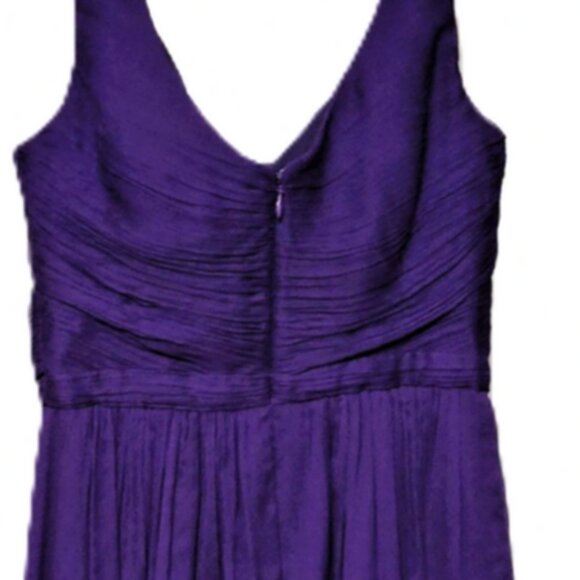 J Crew Purple Heidi Silk Chiffon Cross Front Bodice Fit* Flare Dress Size 0 NWOT - Picture 7 of 9